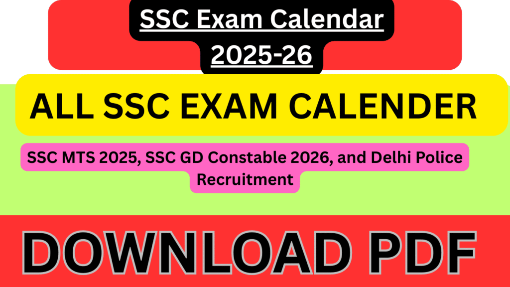 Current image: SSC Exam Calendar 2025-26- All upcoming SSC Exam list and date