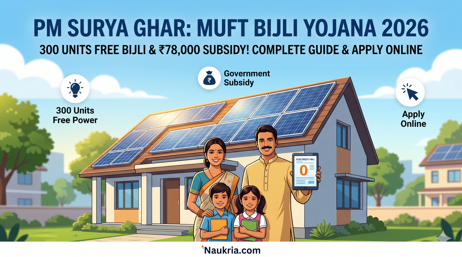 PM Surya Ghar Muft Bijli Yojana 2026 Online Apply Guide - Naukria.com