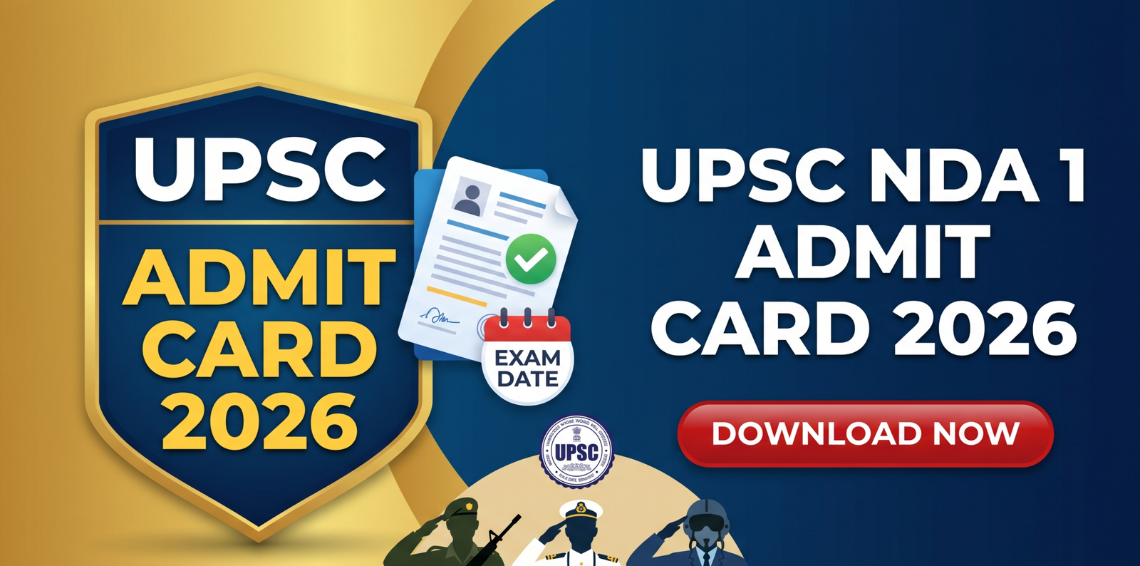 UPSC NDA 1 Admit Card 2026 Download Hall Ticket