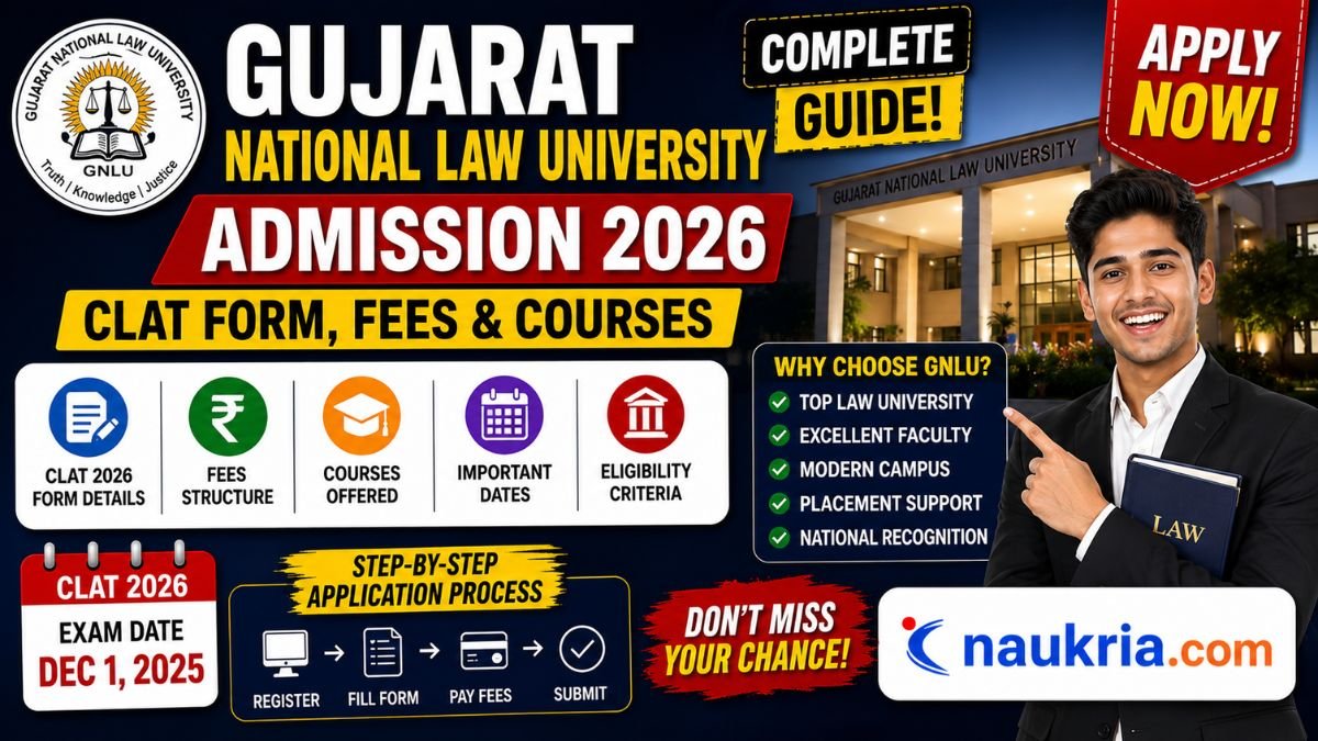 GNLU Gujarat national law university admission 2026 and CLAT exam