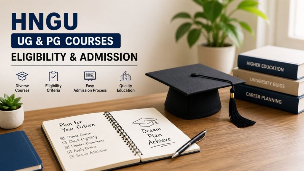 HNGU UG and PG courses eligibility and admission
