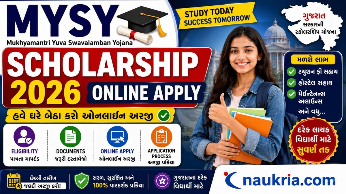 MYSY scholarship 2026 online apply form portal Gujarat